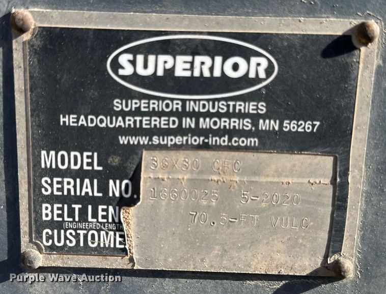 image for item DL7901 2020 Superior 36X30CFC conveyor