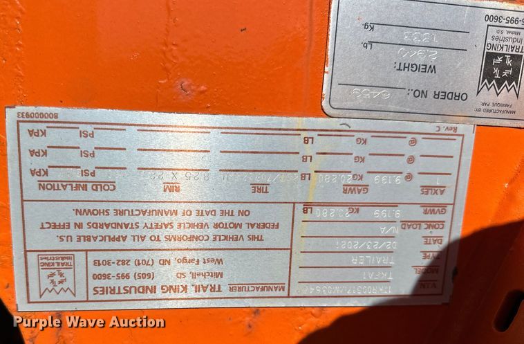 image for item DL7905 2021 Trail King TK110HDG lowboy equipment trailer