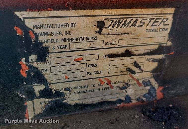 image for item DL7943 1998 Towmaster tilt deck equipment trailer