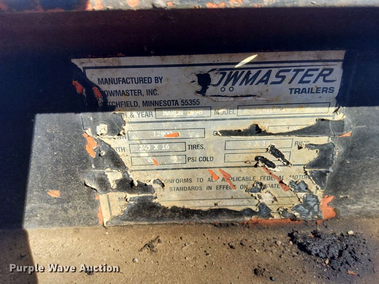 image for item DL7943 1998 Towmaster tilt deck equipment trailer