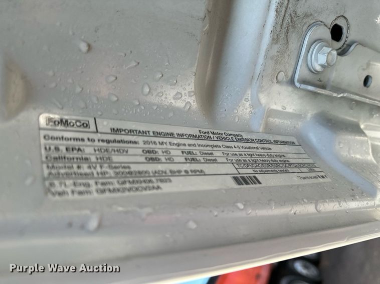 image for item DO3169 2016 Ford F550 Super Duty XL box truck