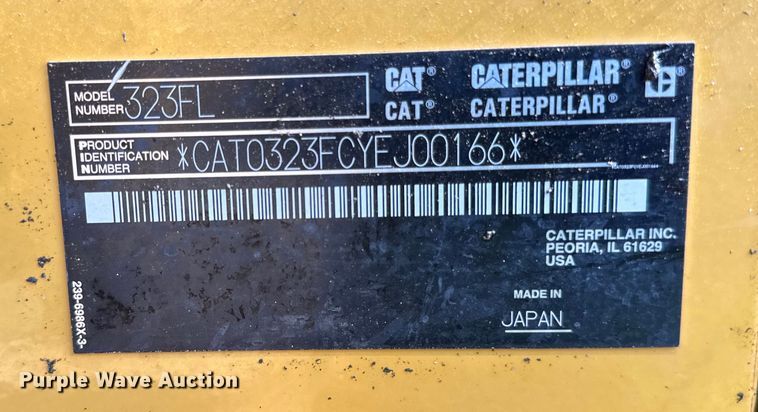 image for item DO3182 2015 Caterpillar 323FL excavator
