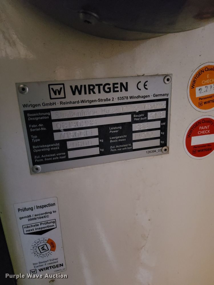 image for item DO3195 2018 Wirtgen  W150 CFi milling machine