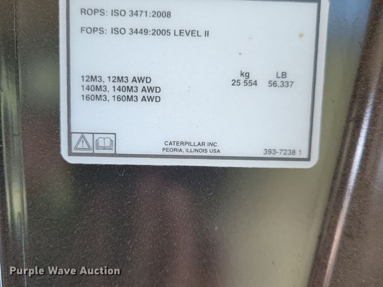 image for item DO3207 2018 Caterpillar  140M3 motor grader