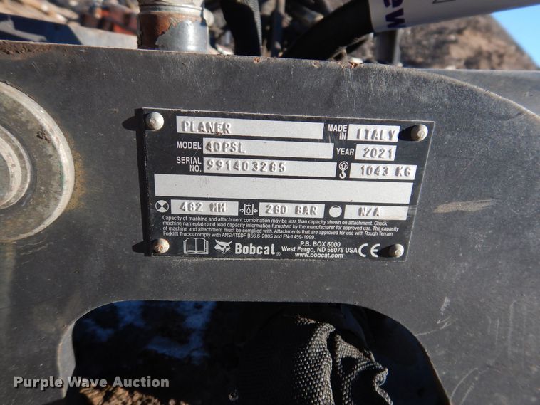 image for item DO3220 2021 Bobcat  40 PSL skid steer cold planer
