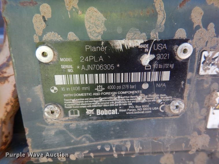 image for item DO3221 2021 Bobcat 24PLA skid steer cold planer