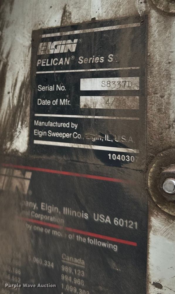image for item DO3297 1996 Elgin Pellican street sweeper