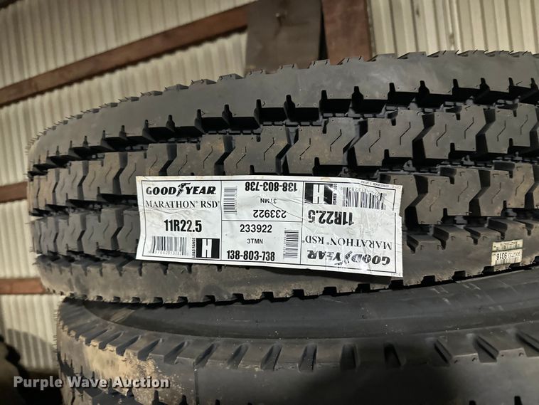 image for item DO3303 (8) Goodyear Marathon 11R22.5 tires