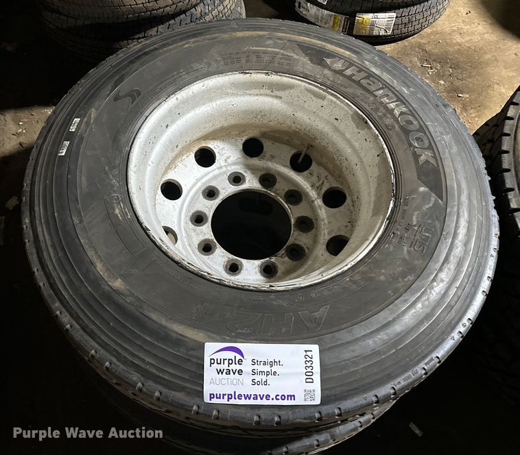 image for item DO3321 (2) 11R22.5 tires and wheels 