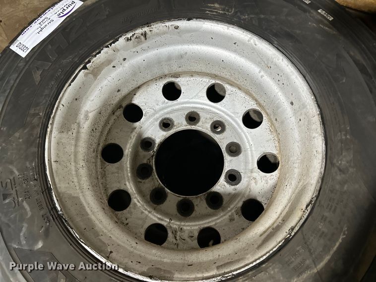 image for item DO3321 (2) 11R22.5 tires and wheels 