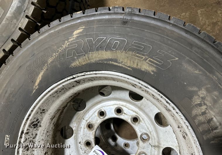 image for item DO3323 (2) 11R24.5 tires and wheels
