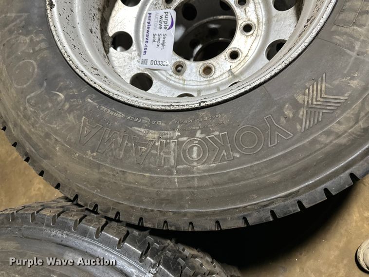 image for item DO3323 (2) 11R24.5 tires and wheels