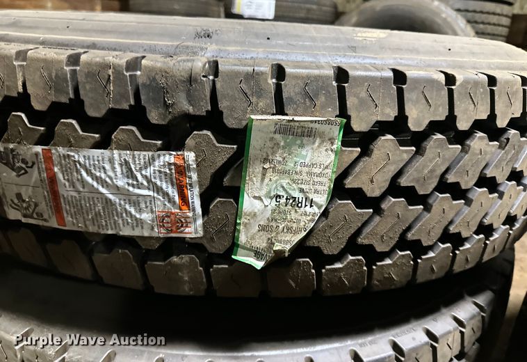 image for item DO3323 (2) 11R24.5 tires and wheels