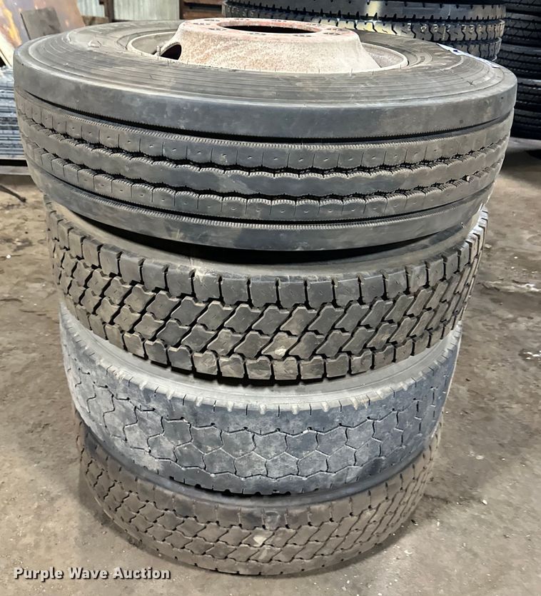 image for item DO3326 (4) 11R22.5 wheels and tires