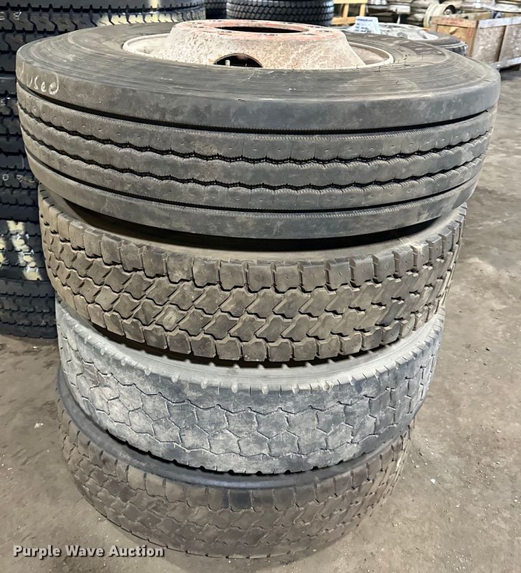 image for item DO3326 (4) 11R22.5 wheels and tires