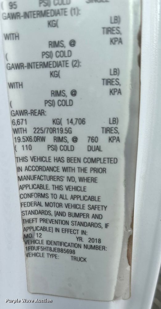 image for item DO3377 2018 Ford  F550 utility / service truck