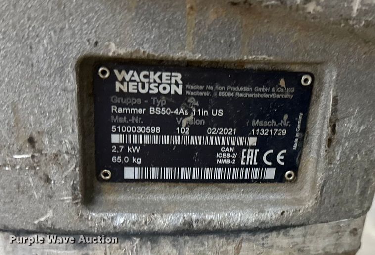 image for item DO3413 Wacker  BS50-4 plate compactor