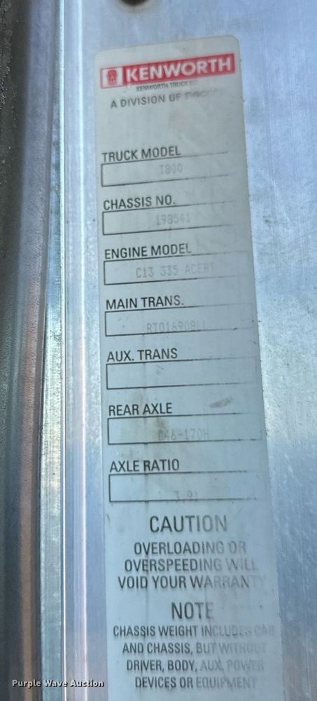 image for item DQ7414 2007 Kenworth  T800 dump truck