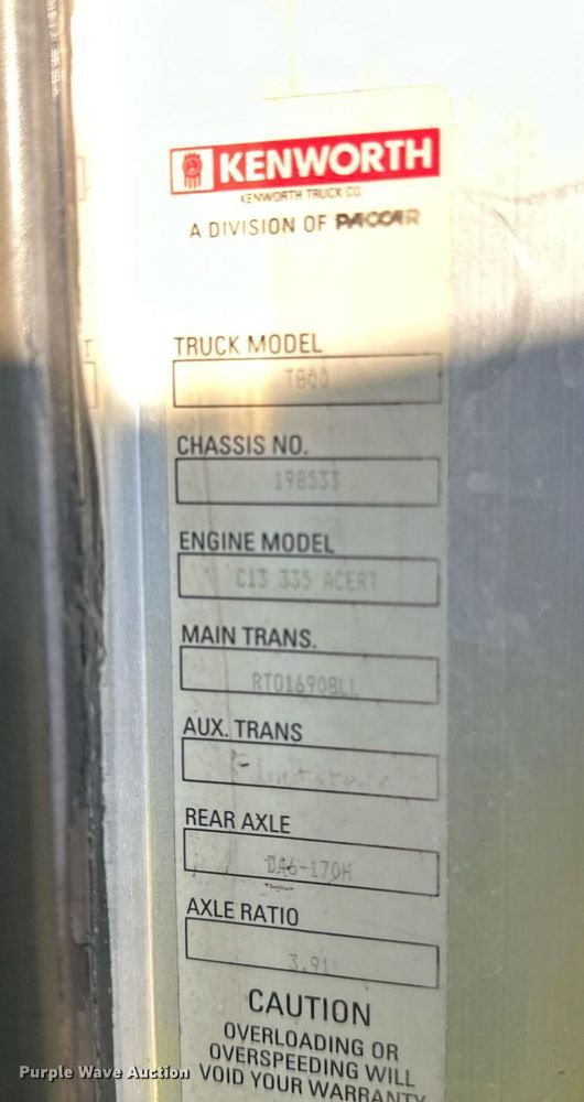 image for item DQ7415 2007 Kenworth  T800 dump truck