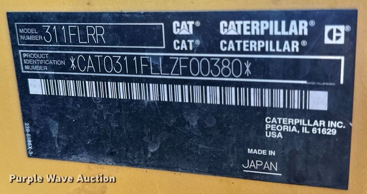 image for item DQ7439 2015 Caterpillar 311FL RR excavator