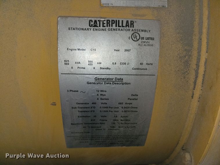 image for item DQ7454 2007 Caterpillar LC6 generator