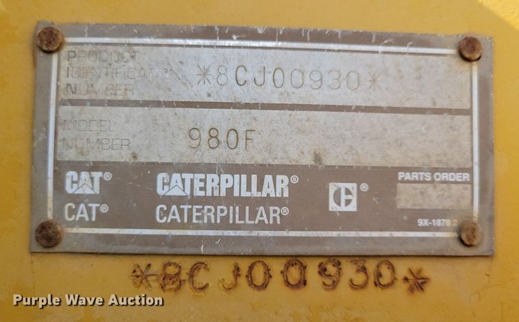 image for item DQ7456 1993 Caterpillar 980F wheel loader