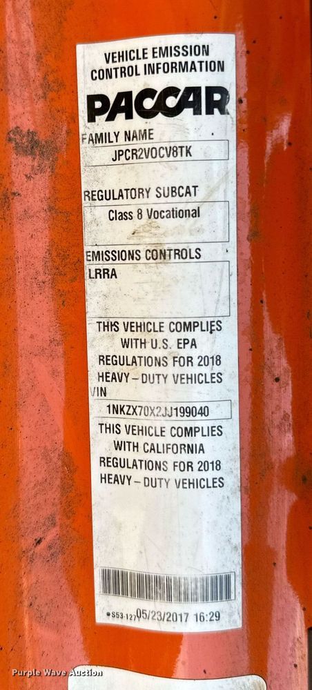 image for item DR4252 2018 Kenworth T880 dump truck