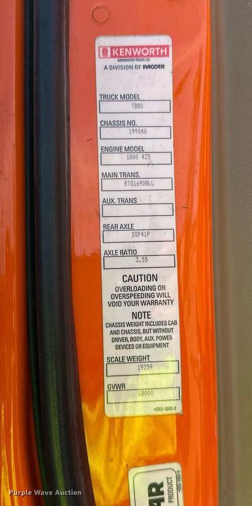 image for item DR4252 2018 Kenworth T880 dump truck