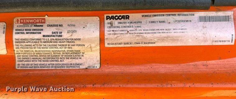 image for item DR4254 2021 Kenworth T880 dump truck