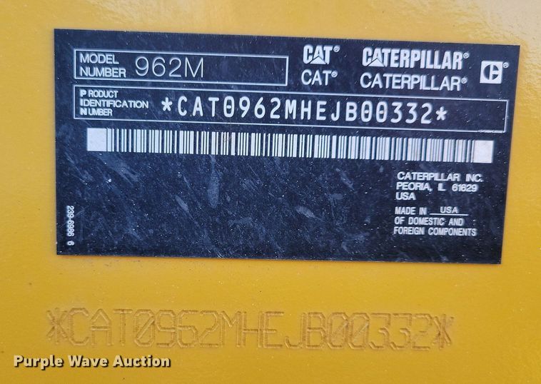 image for item DR4256 2016 Caterpillar 962M wheel loader
