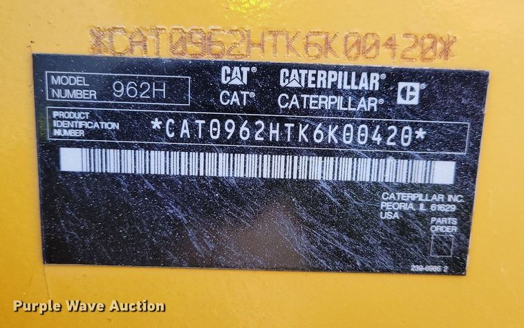 image for item DR4257 2009 Caterpillar 962H wheel loader
