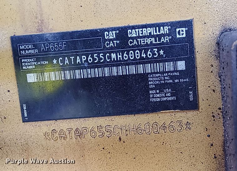 image for item DR4259 2019 Caterpillar AP655F paver