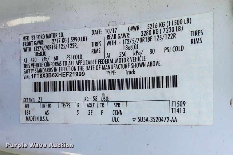 image for item DR4265 2017 Ford F350 Super Duty XL SuperCab pickup truck