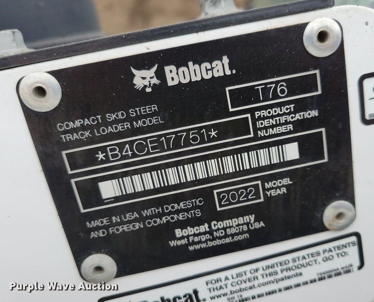 image for item DR4269 2022 Bobcat T76 tracked skid steer loader