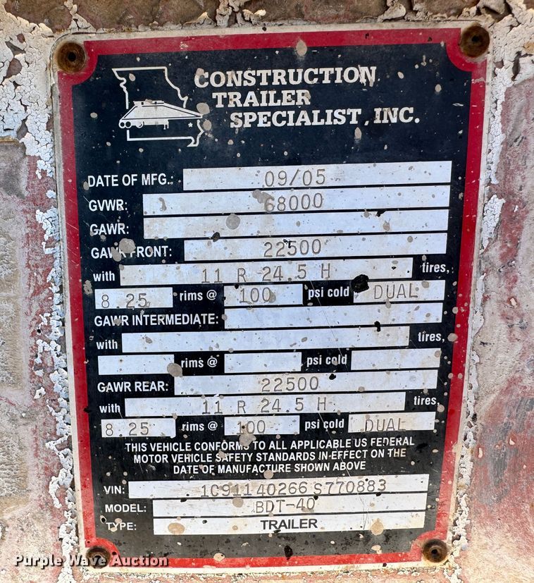 image for item DK6804 2006 CTS BDT-40 bottom dump trailer