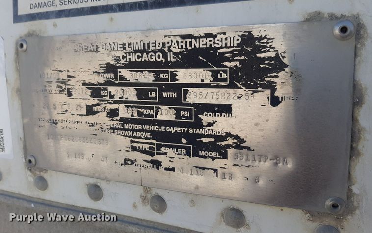 image for item DP2680 2008 Great Dane dry van trailer