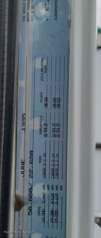 image for item DP3429 1995 White GMC semi truck