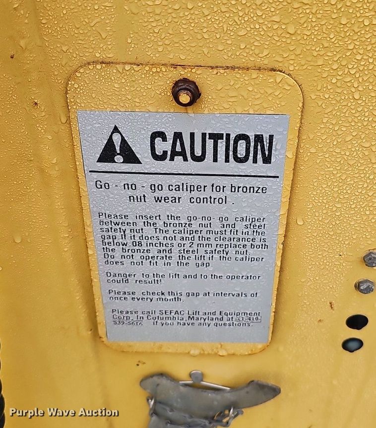 image for item DQ8662 2001 Sefac 1200M65  four post automotive lift