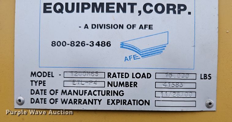 image for item DQ8662 2001 Sefac 1200M65  four post automotive lift