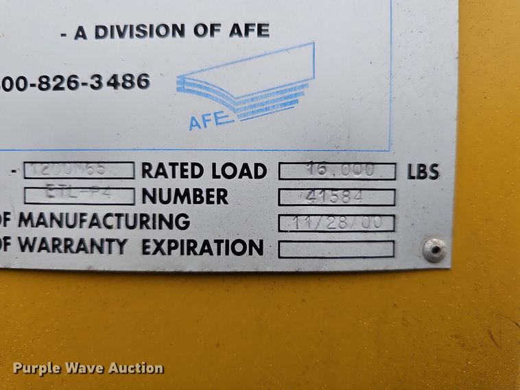 image for item DQ8662 2001 Sefac 1200M65  four post automotive lift