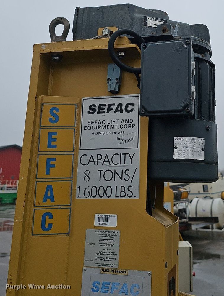 image for item DQ8662 2001 Sefac 1200M65  four post automotive lift