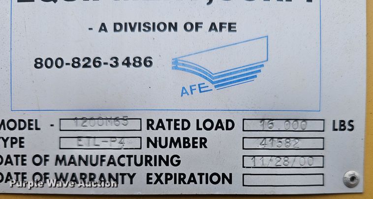 image for item DQ8662 2001 Sefac 1200M65  four post automotive lift