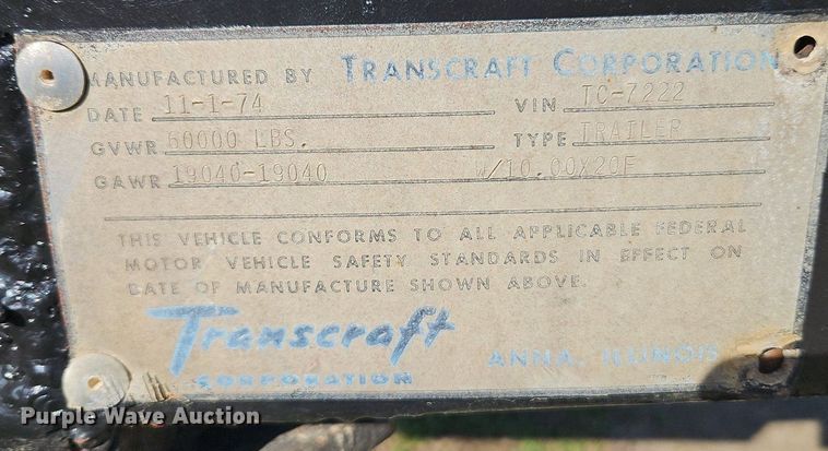 image for item DR8545 1974 Transcraft TH40 scrap trailer
