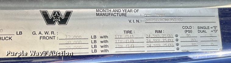 image for item EK4166 1998 Western Star 4964FX semi truck