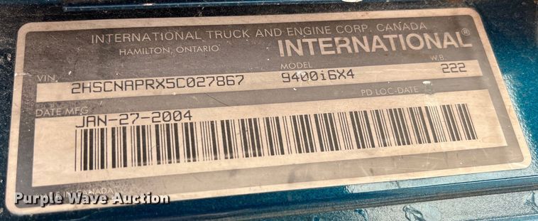 image for item LD9306 2005 International  9400i semi truck