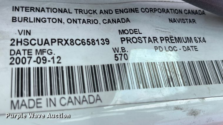 image for item LD9309 2008 International ProStar Premium semi truck