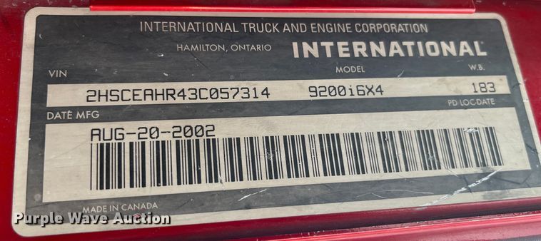 image for item LD9350 2003 International  9200i semi truck