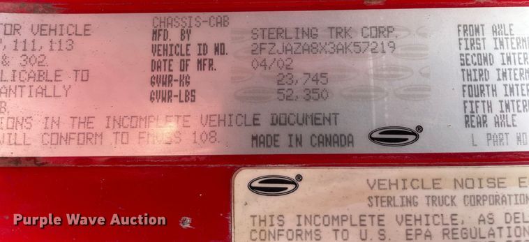 image for item LW9026 2003 Sterling  semi truck