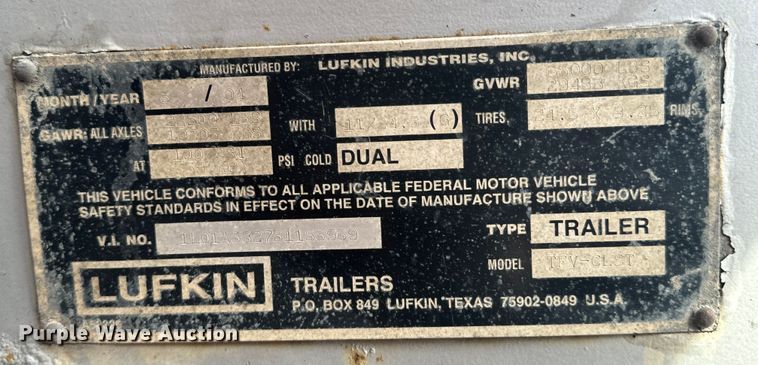 image for item ND9066 2005 Lufkin dry van trailer