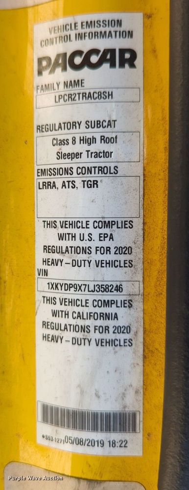 image for item NG9408 2020 Kenworth T680 semi truck